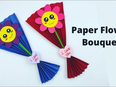 How To Make Paper Flower Bouquet For Kids. Mother's Day Craft Ideas.Paper Craft Easy. KIDS crafts