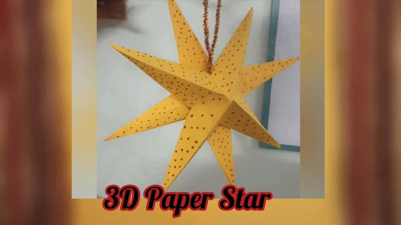 How to make simple 3D star with paper, #origami #papercraft