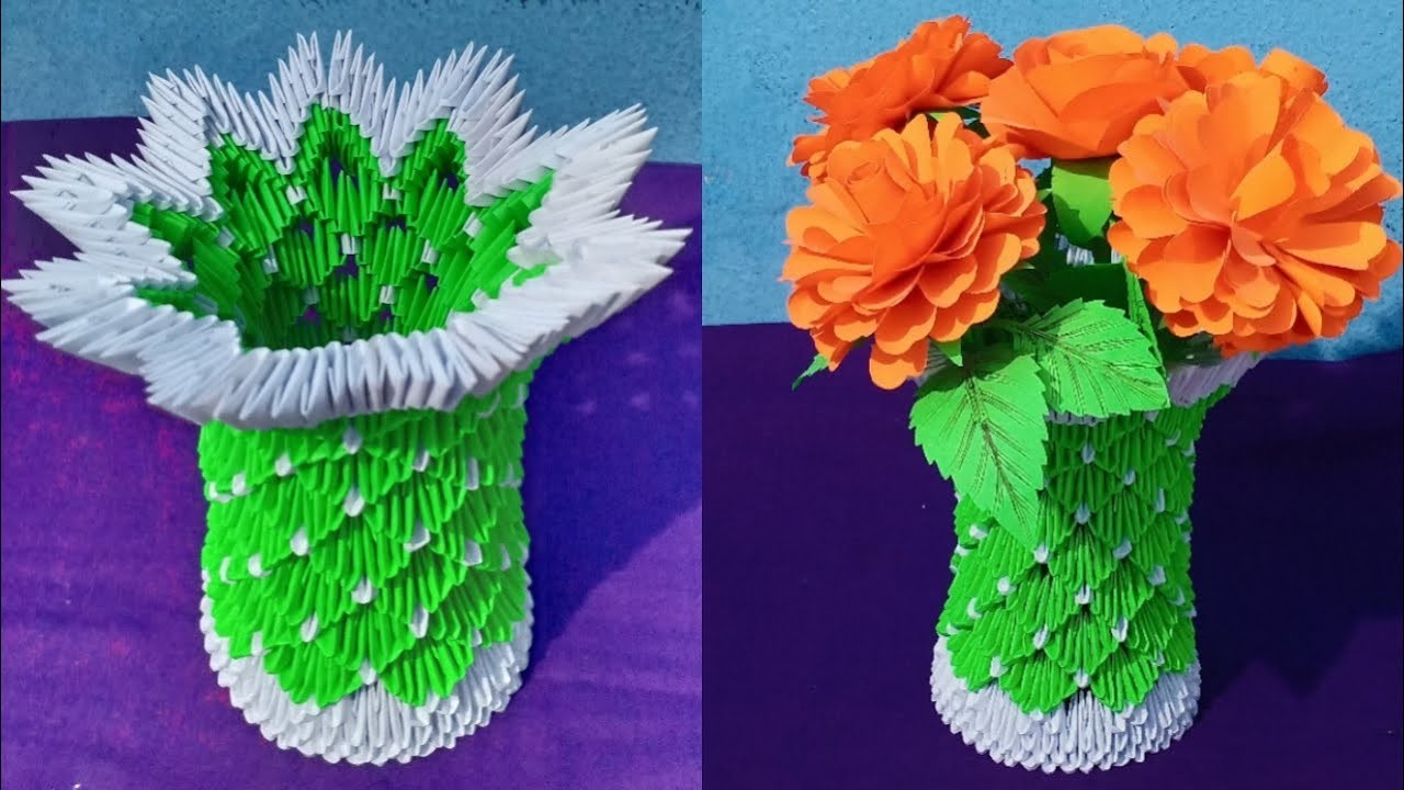 Paper Flower Vase Home Decoration Idea Ii 3d Origami Vase Ii Paper Craft Creation 3035