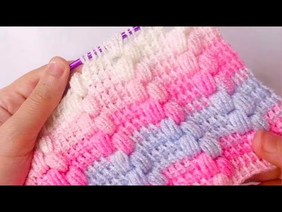 ????Super Easy Tunisian Crochet Baby Blanket For Beginners
