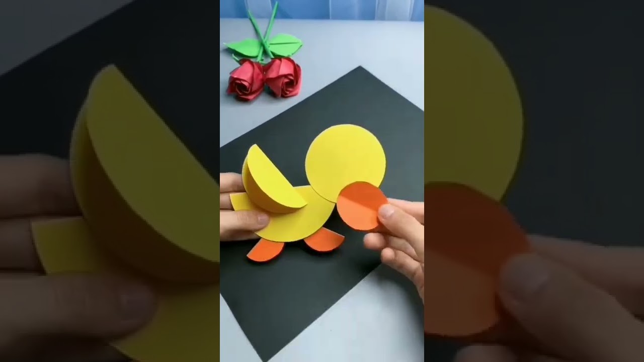 Best easy paper duck ◆ paper craft ◆ tutorial ◆ art ◆ craft ◆ DIY ◆ #shorts #youtubeshorts #art #diy
