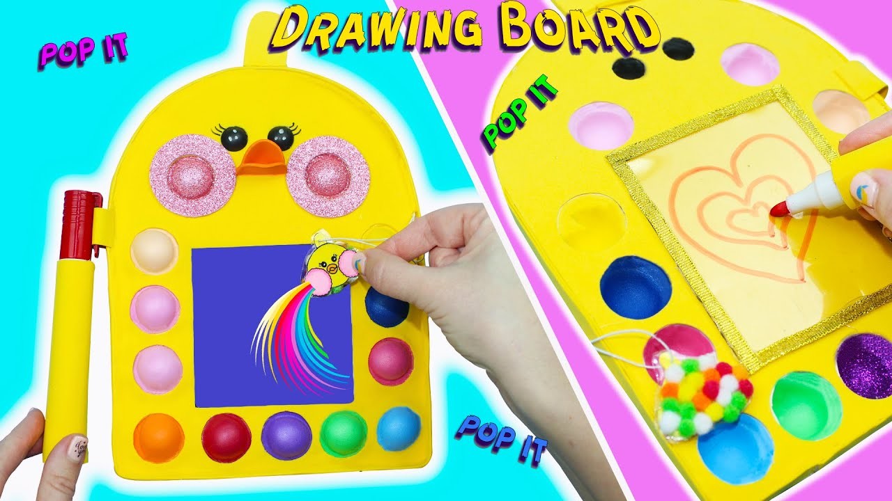 DIY FUNNY LALAFANFAN POP IT Tutorial. DIY SCHOOL SUPPLIES. Magic Drawing Board. Easy School Hacks