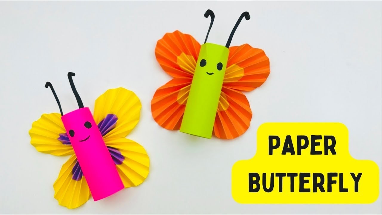 How To Make Easy Paper Butterfly  For Kids. Moving Paper Toys. Paper Craft Easy. KIDS crafts