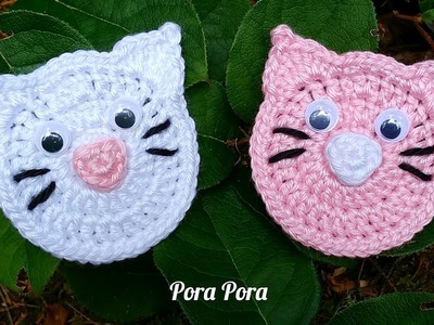 Crochet Cat Applique I Crochet Animal Applique Tutorial I Pora Pora Crochet