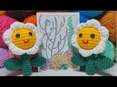 How to crochet a daisy flower | Hướng dẫn móc hoa cúc bằng len | Lem'n do