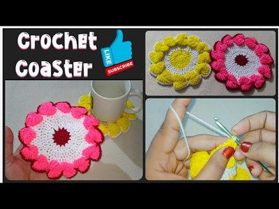 How to crochet colorful Coaster