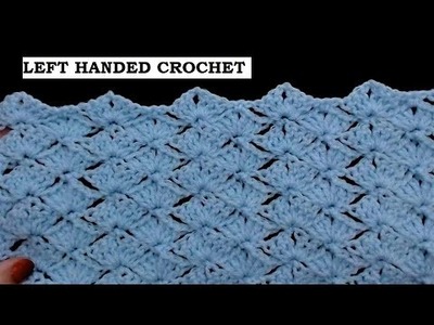 Left handed crochet. Super QUICK Crochet. NEW DOUBLE cluster fans.