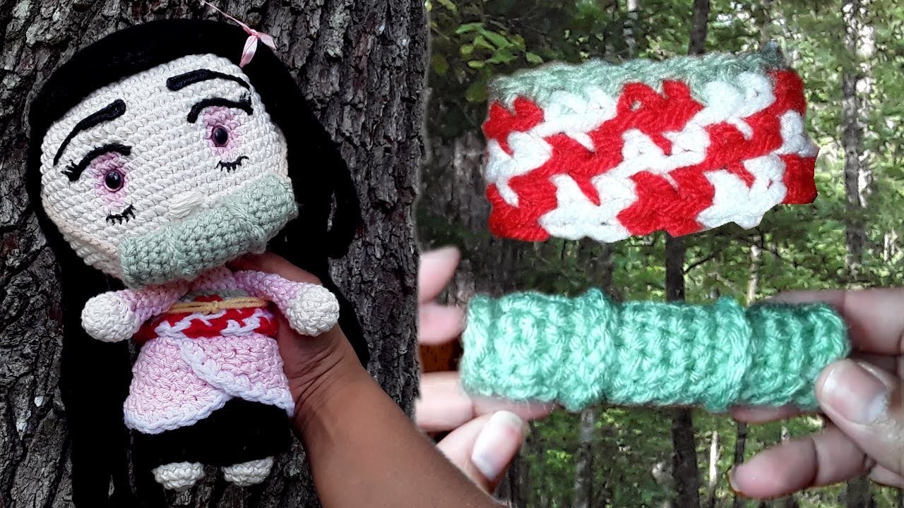Nezuko Amigurumi Crochet Tutorial P.1 -  Bamboo & Obi. Bambú y Obi