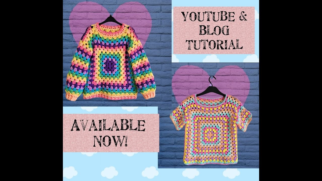 The Classic Granny Sweater & Granny Tee, Crochet tutorial, learn to crochet, Sweater Pattern,