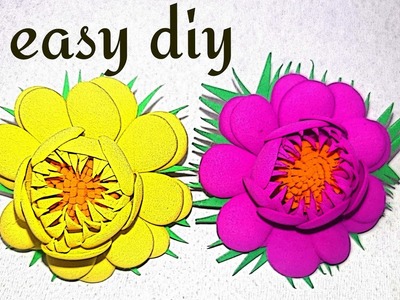 Diy flowers ideas. Simple method for foam sheet flowers. Easy to make hair accessories