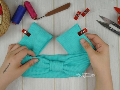 DOUBLE LAYER Headband with Bow ❤️ How to Make Hairband Bow with Bullet Fabric
