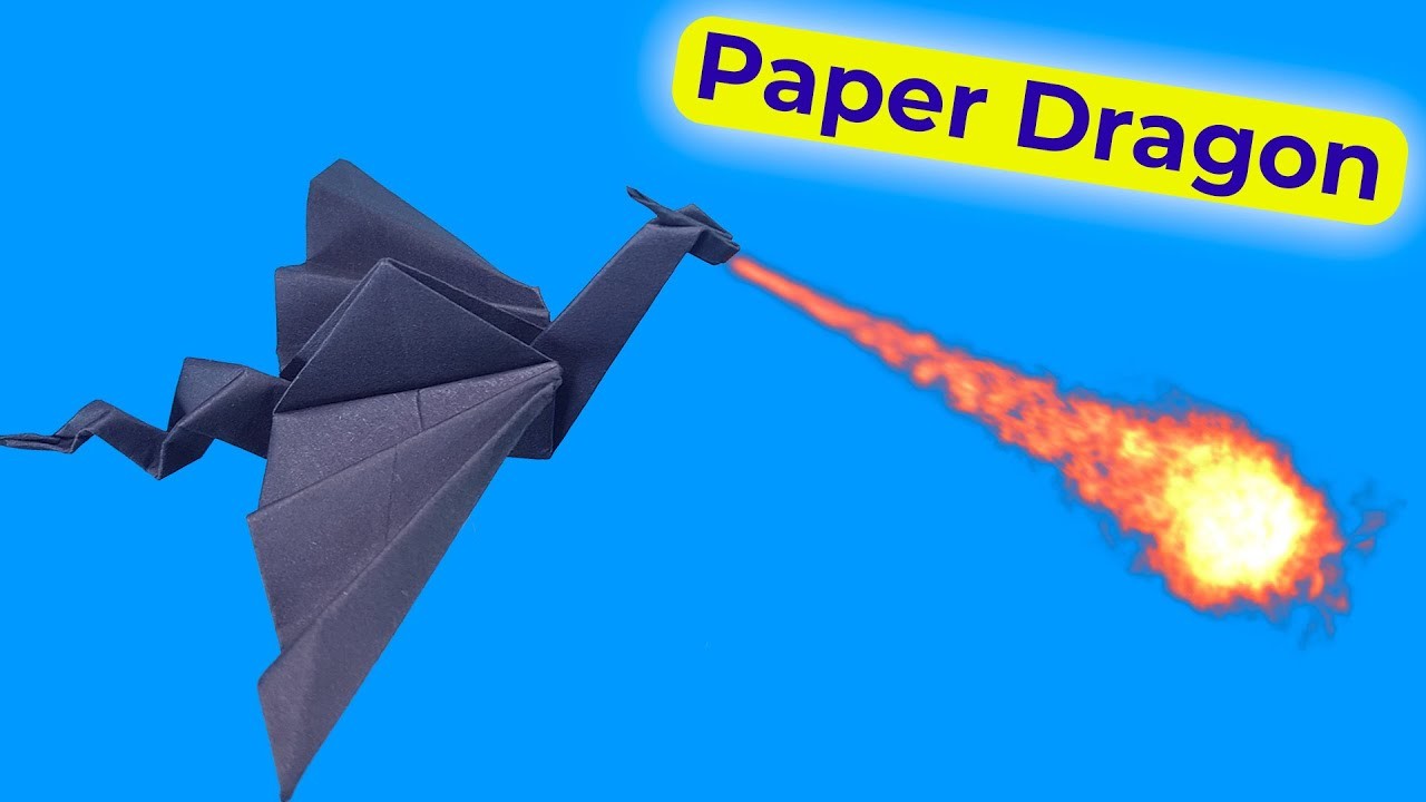 Easy Origami Dragon. How to make origami Dragon Cool paper crafts for fun. Paper dragon instructions