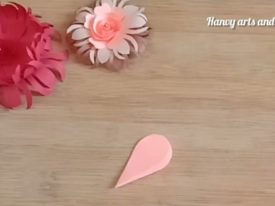 How to make flowers with paper????||easy interesting flowers||never miss it @Hanvy Arts and crafts