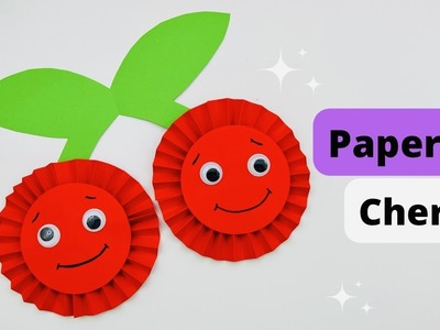 How To Make Paper Cherry For Kids. Nursery Craft Ideas. Paper Craft Easy. KIDS crafts