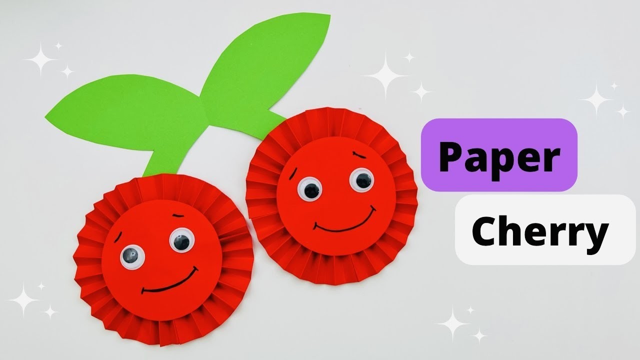 How To Make Paper Cherry For Kids. Nursery Craft Ideas. Paper Craft Easy. KIDS crafts
