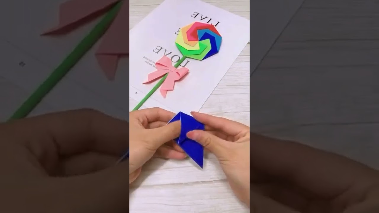 Paper Craft | Origami Wave Board Candy????????#shorts #art #craftideas #candy