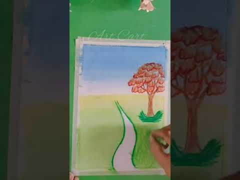 Easy painting with oil pastel#oilpastel #oilpasteldrawing #trending #shorts