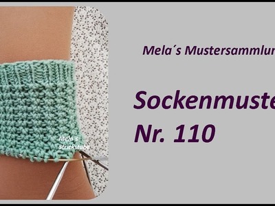 Sockenmuster Nr. 110 - Strickmuster in Runden stricken. Socks knitting pattern