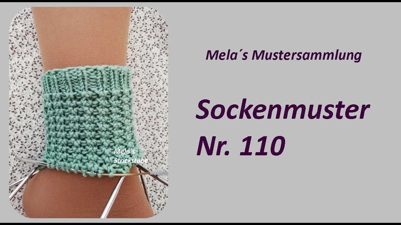 Sockenmuster Nr. 110 - Strickmuster in Runden stricken. Socks knitting pattern