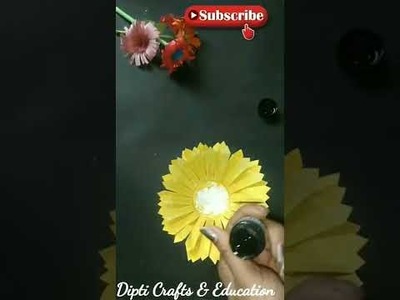 ♥️ Sunflower ???? making with Paper Glass craft ????