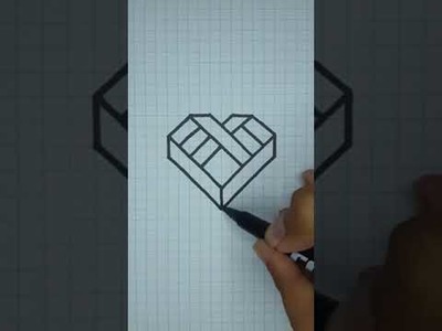 3D Optical Illusion Trick Drawing on Graph Paper