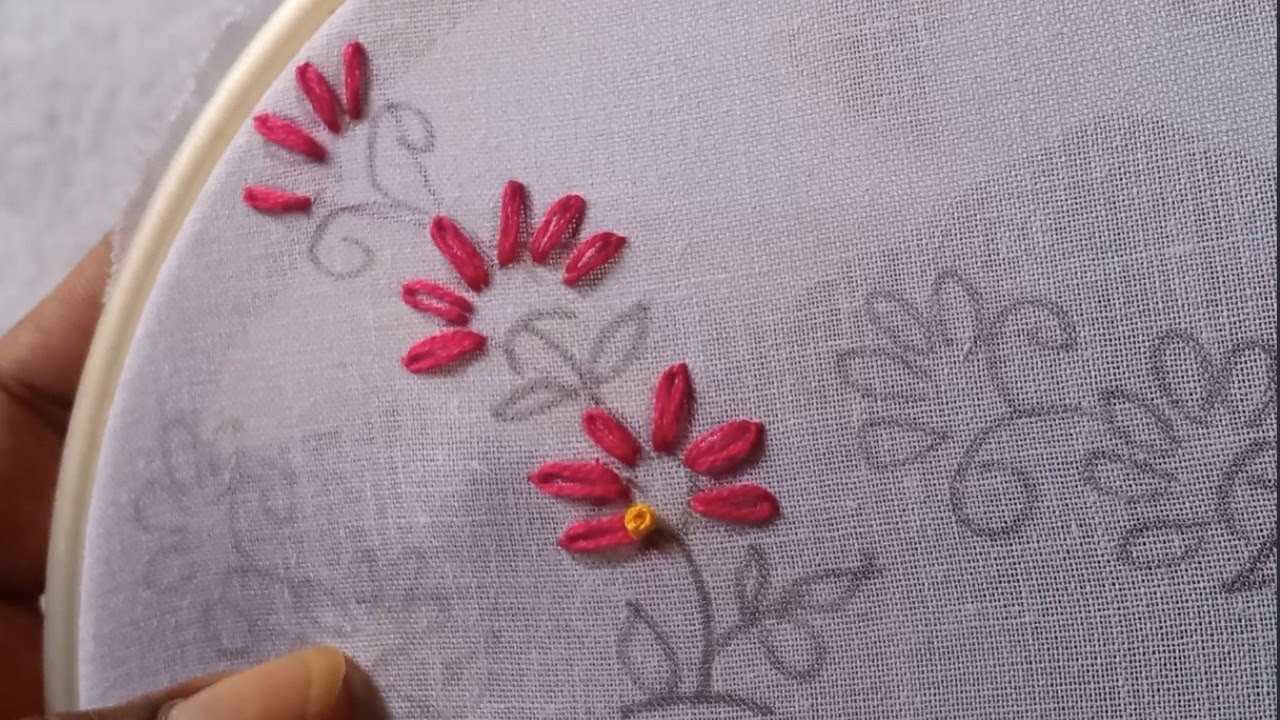 Hand embroidery flower design for all dresses. Needle work