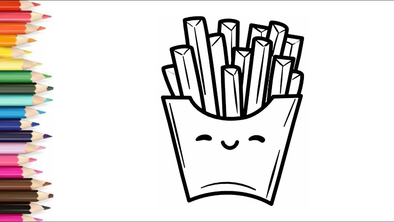How to draw french fries | Draw cute things | Easy drawing for children step by step