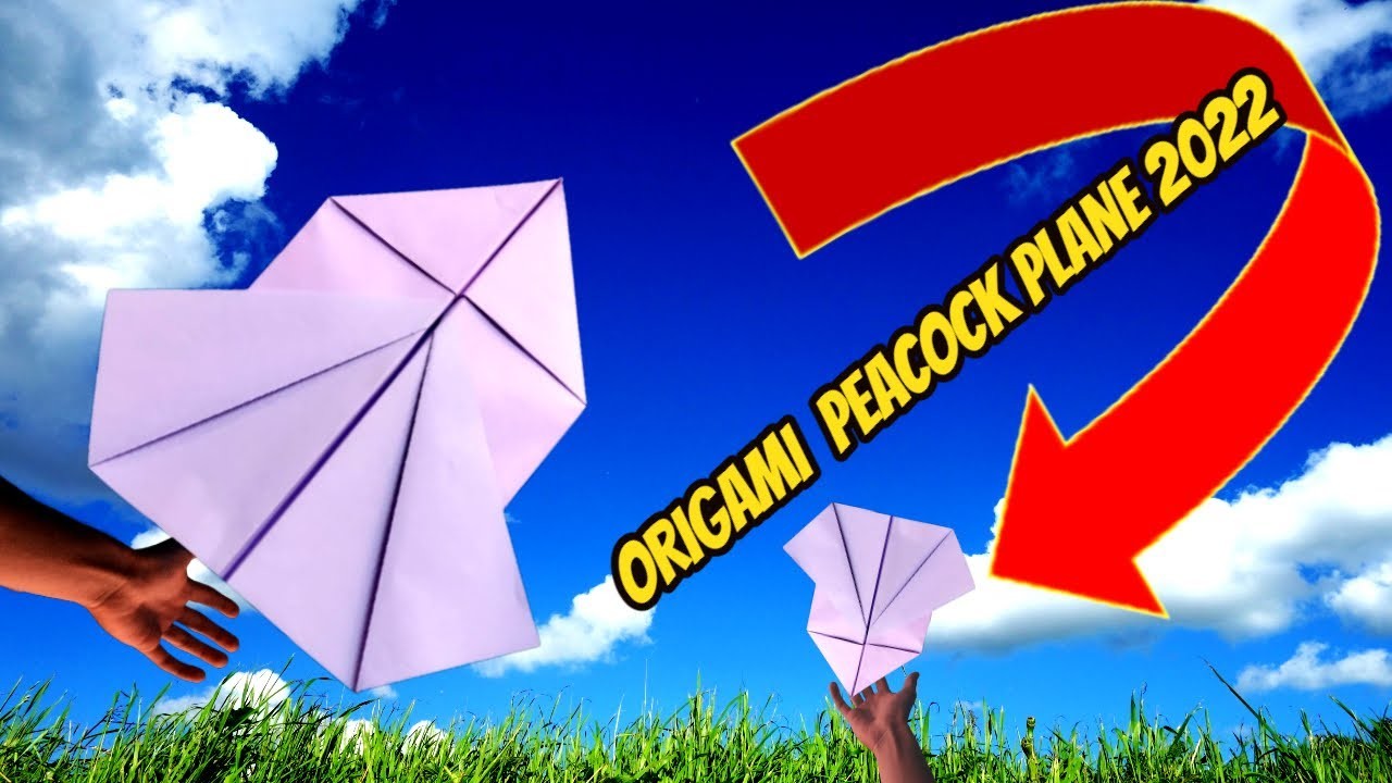 NEW PAPER AIRPLANE LOOK LIKE TAIL PEACOCK || ORIGAMI  PEACOCK PLANE 2022