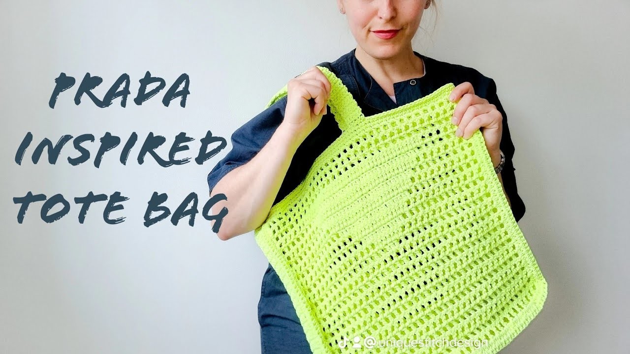 Crochet Bag Tutorial Prada Tote Bag for 20$ Easy way for Beginners