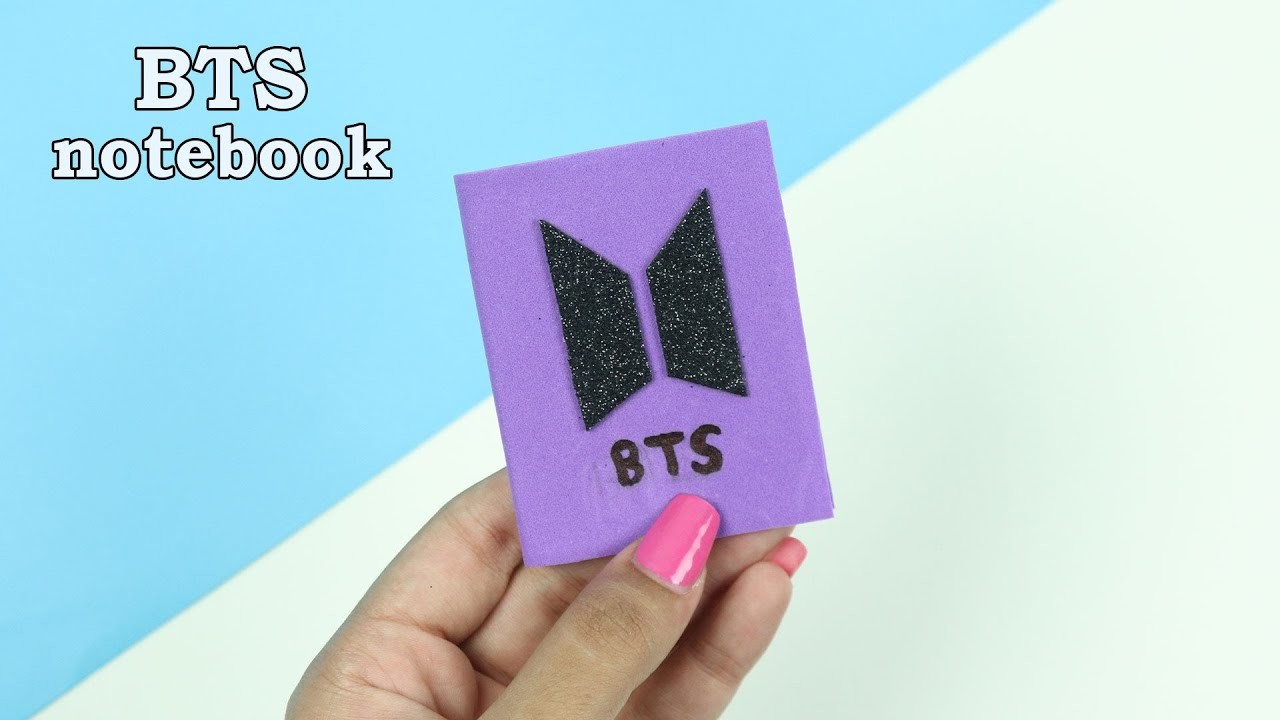 DIY BTS Notebook. BTS School Supplies Craft. How to Make Mini BTS Notebook #Shorts