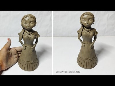 DIY how to make barbie doll || handmade clay doll || mitti ki gudiya kaise banaye