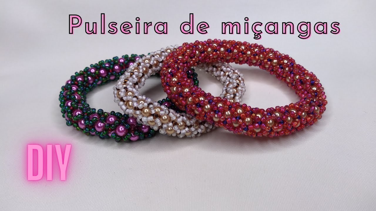 DIY Pulseira de Miçangas | Beaded bracelet tutorial