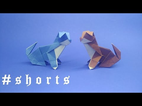 Origami Dog. How to make a Dog with paper. #shorts