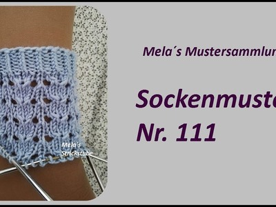 Sockenmuster Nr. 111 - Strickmuster in Runden stricken. Socks knitting pattern