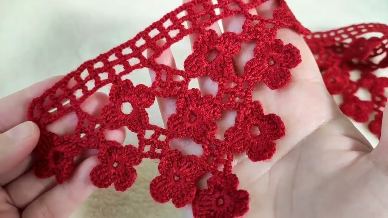 Easy Crochet Lace Flower Border |Paso Paso |Part 1