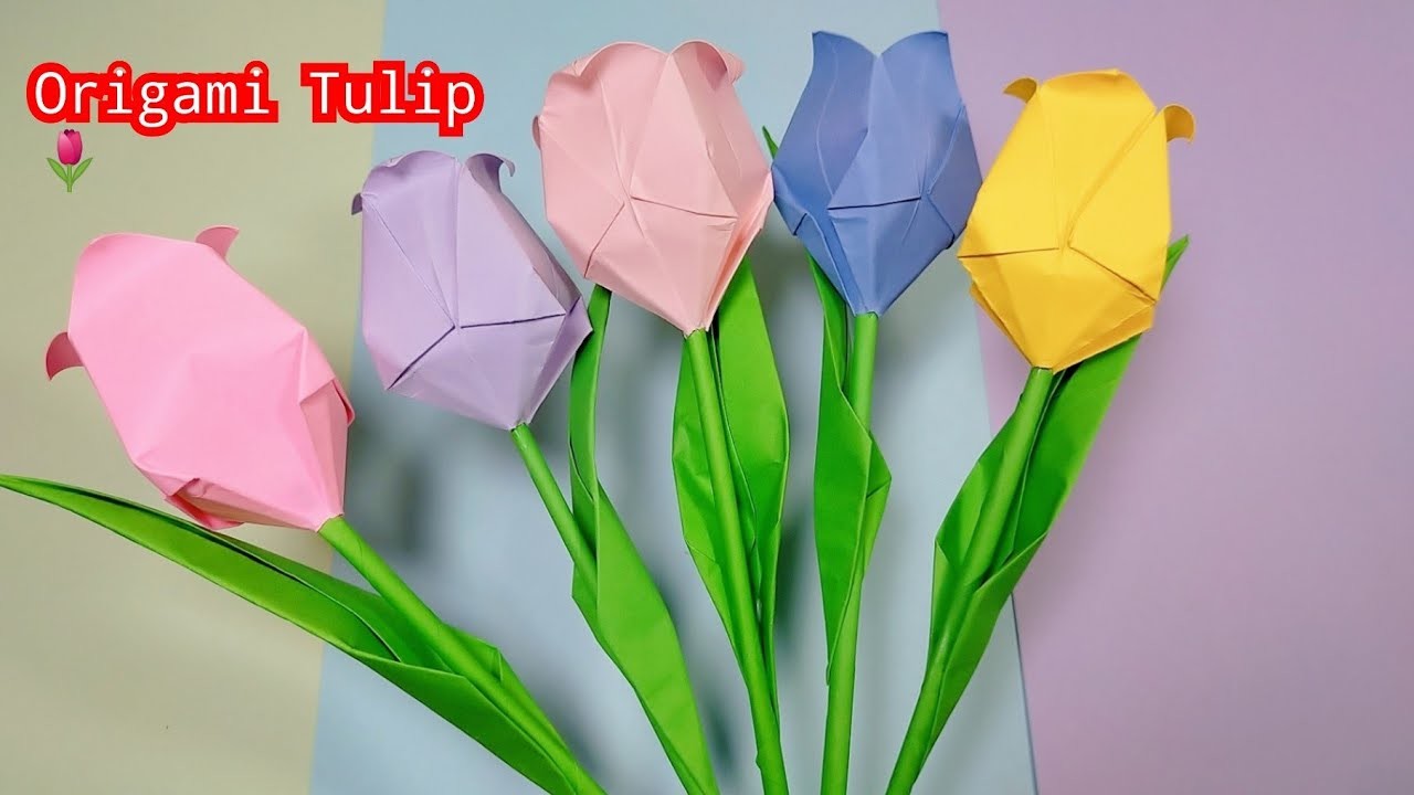 How To Make Origami Tulip ???? Flower Step by Step - Daily Art Craft