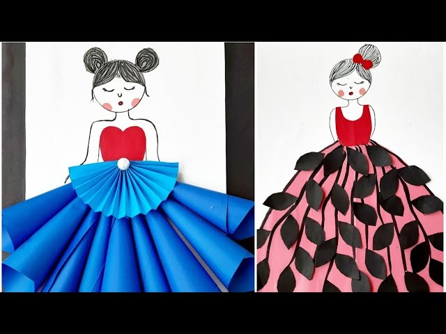 2 Beautiful Paper Dolls Making ideas For Wall Hanging | Easy Paper Craft Ideas For Girls Room Decor