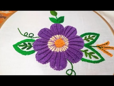 Hand embroidery flower design for cushion cover design
