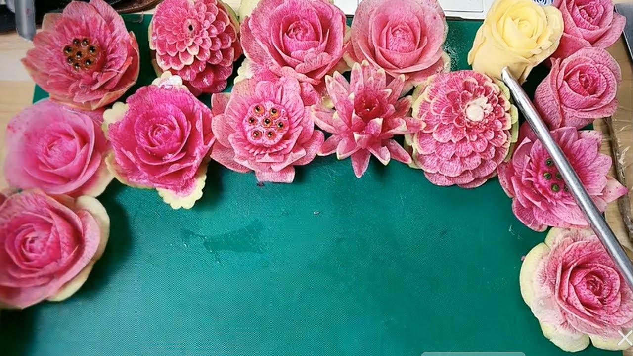 Incredible Skill | Red Radishes Carving Ideas |The Best Arts Carving For Beautiful Flowers Ep20