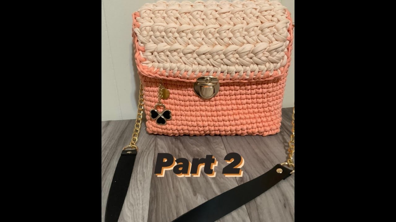 Como tejer un bolso con trapillo. How to make a crochet bag with t-shirt yarn part 2 #tutorial