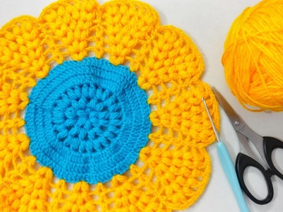 Crochet Flower Place Mat, Doily,Pot Holder, Table Mats, Very Easy, Beginners' Friendly !!!