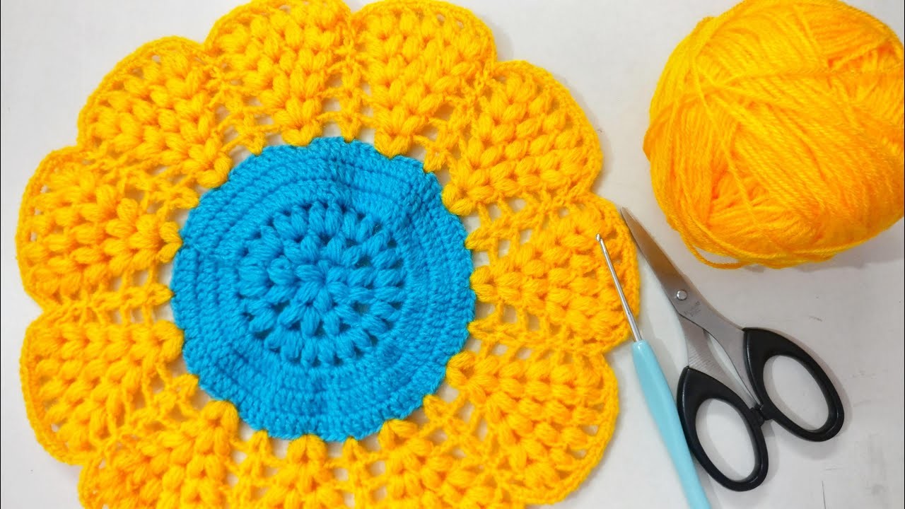 Crochet Flower Place Mat, Doily,Pot Holder, Table Mats, Very Easy, Beginners' Friendly !!!