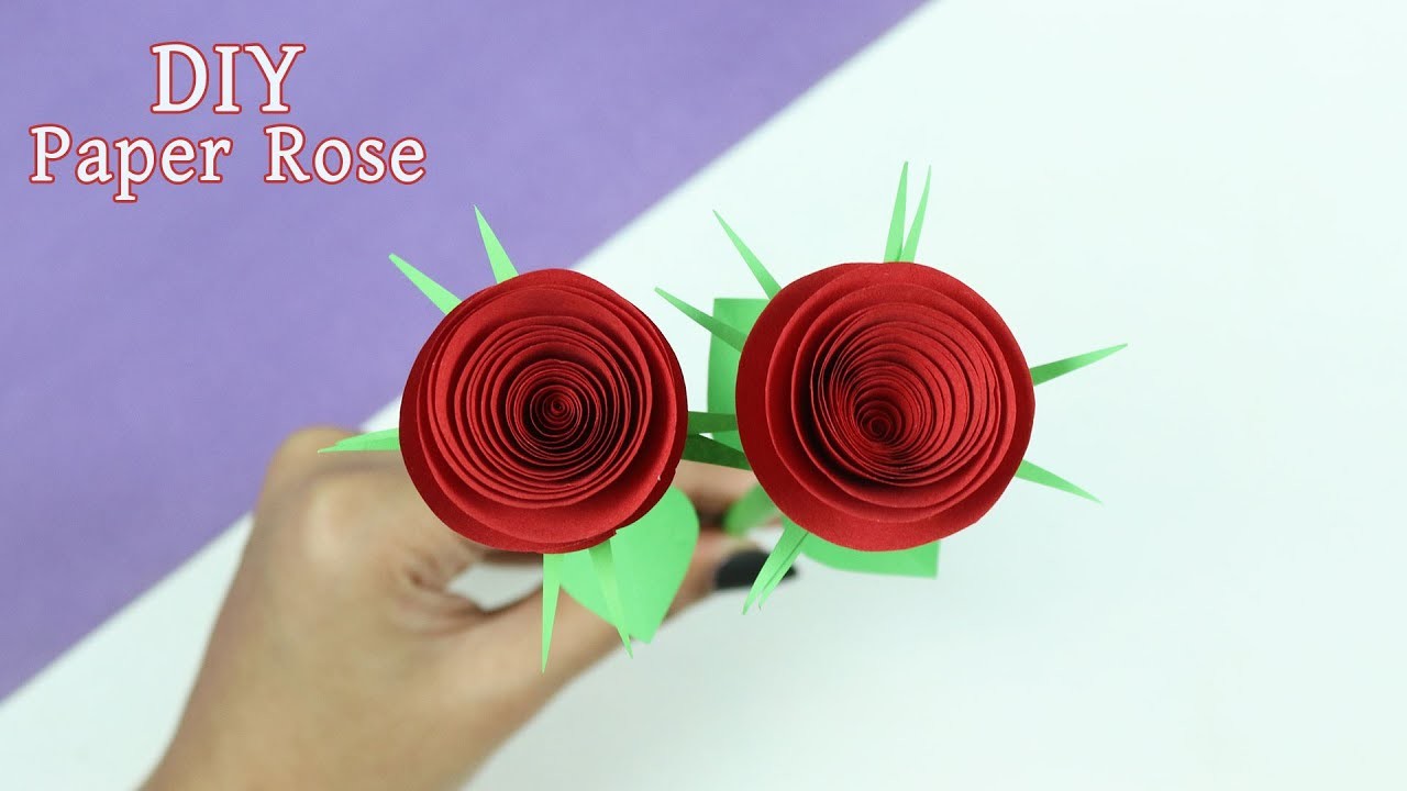 DIY Rose Flower with Paper. How to make Easy Paper Roses. Step by Step Flowers Making Tutorial