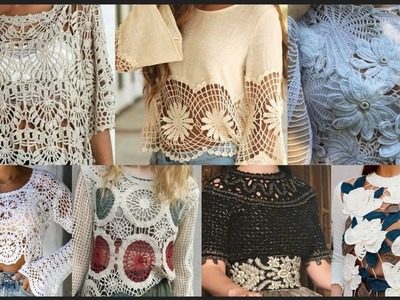 EXCLUSIVELY COLLECTION OF COTTON CROCHET KNITTED EMBROIDERED BLOUSE DESIGNS???? #latest #top #crochet