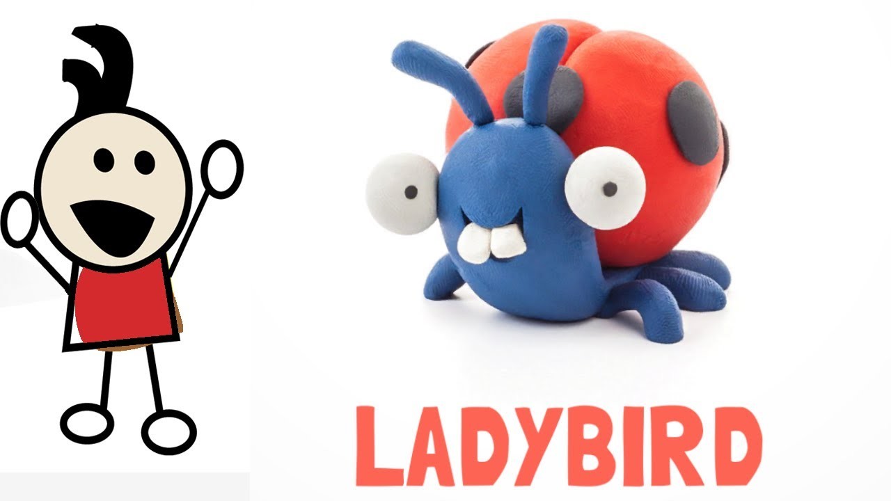 Playdough LadyBug - based on the Hey Clay Animals crafts tutorials for kids