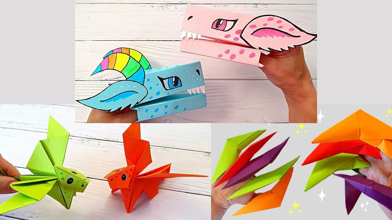 3 DIY dragones de papel || dragón de origami