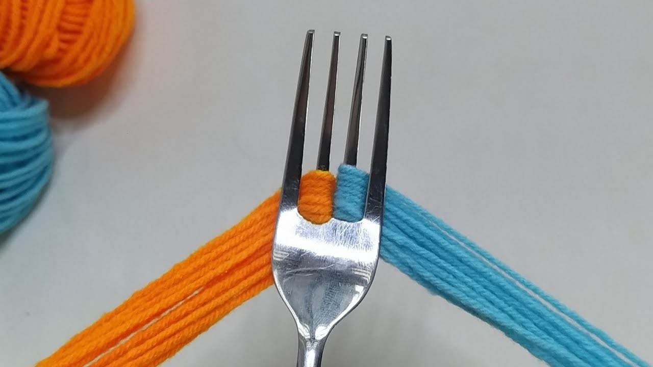 Amazing 2 Beautiful Woolen Yarn Flower making with Fork | Easy Hand Embroidery Flower Tutorial
