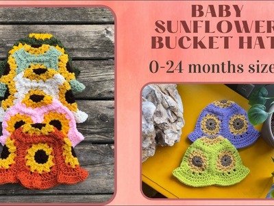 Baby Sunflower Crochet Bucket Hat | Hookinyouup