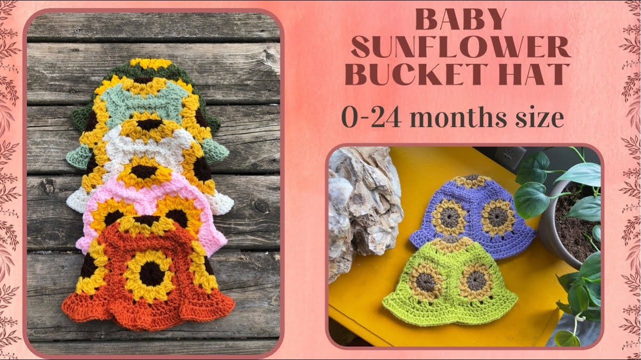 Baby Sunflower Crochet Bucket Hat | Hookinyouup