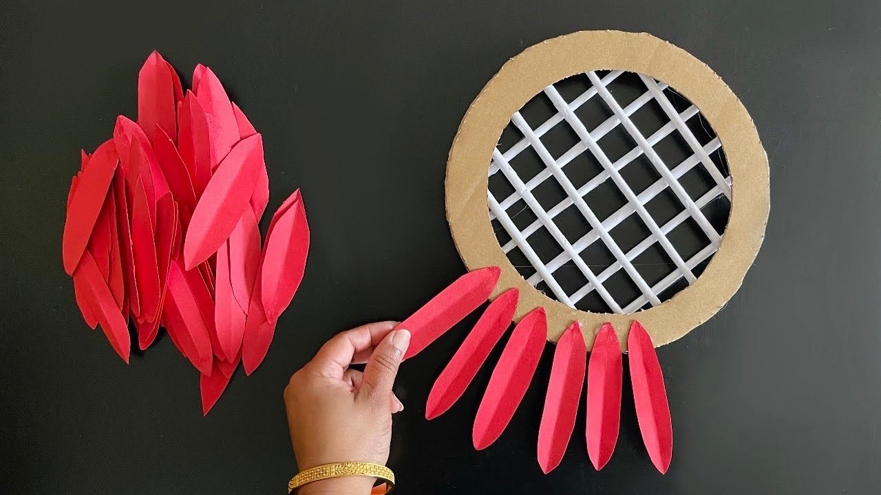 Beautiful Paper Wall Hanging Craft. Paper Craft For Home Decoration. Paper Flower Wallmate. DIY
